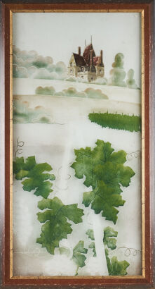 A Handpainted Framed French Bistro Window 1920s