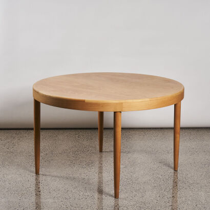 A JL Moller Round Oak Dining Table