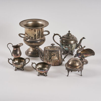 A Collection of Assorted Silver Plate Items