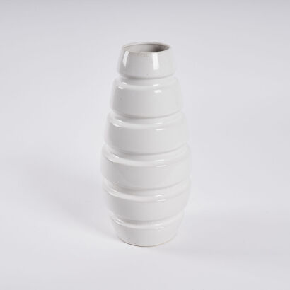 A Tall Ribbed Modernist Vase
