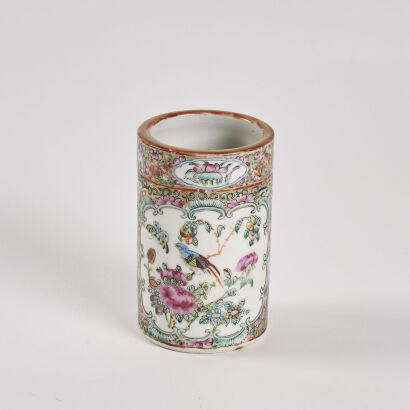 A 19th Century Chinese Famille Rose Brush Pot