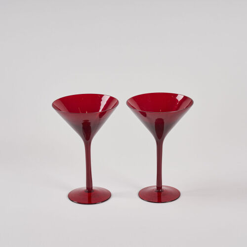 A Pair Of Murano Martini Glasses