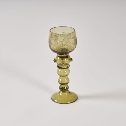 A Bohemian Green Glass Goblet