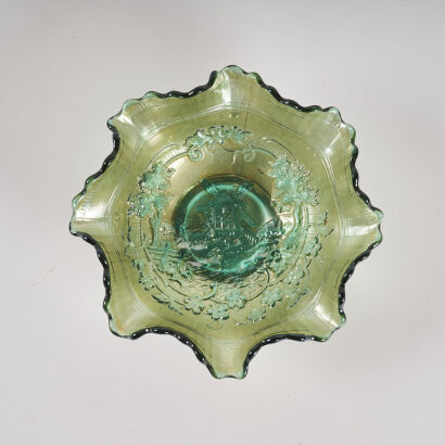 A Rare Green Carnival Glass Bowl