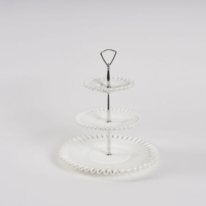 A Fenton Milk Glass Cake Stand