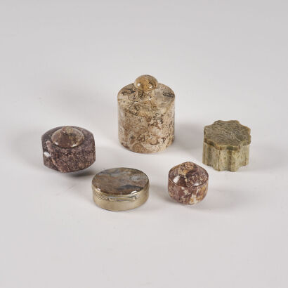 Five Soap Stone Containers