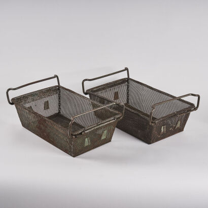 A Pair of Industrial French Stackable Storage Bins