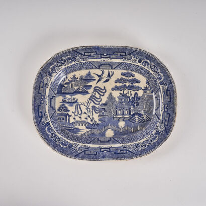 A Large Old Willow Pattern Dish