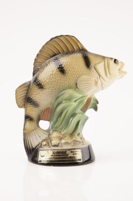 (1) Jim Beam Bourbon Whiskey Perch Fish decanter 750ml