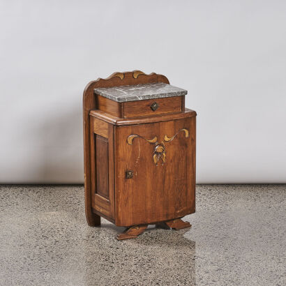 A 1930s Marble topped Bedside Table