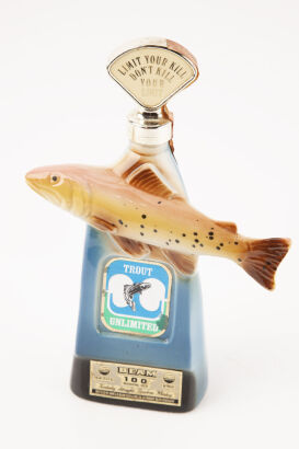 (1) Jim Beam Bourbon Whiskey Trout Unlimited decanter 750ml