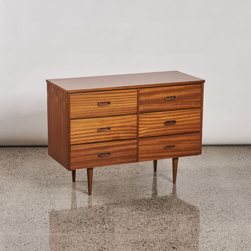 A Mid-Century Six Drawer in Mahogany