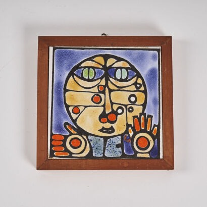 A Framed Mid-Century Tile