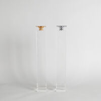 A Pair of Lucite Candlesticks