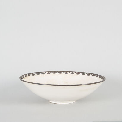 A Chinese White-Glazed Moulded 'Lotus' Bowl