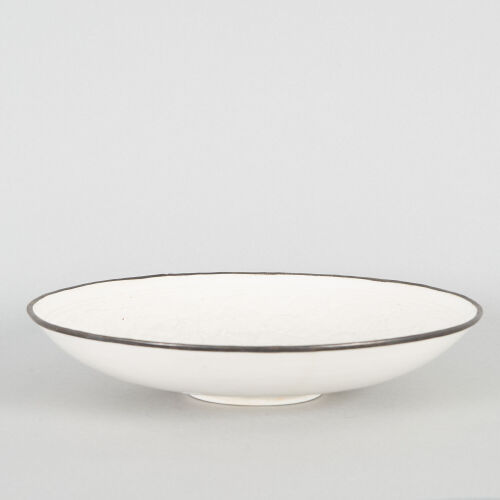 A Chinese White-Glazed Moulded 'Lotus' Bowl