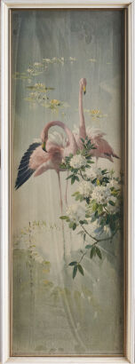 A Vintage Vernon Ward Framed Flamingo Print