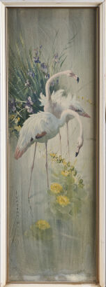 A Vintage Vernon Ward Framed Flamingo Print