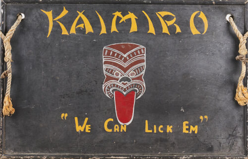 A Kaimiro 'We Can Lick Em' Wooden Sign