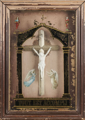 A Vintage German Crucifix Diorama