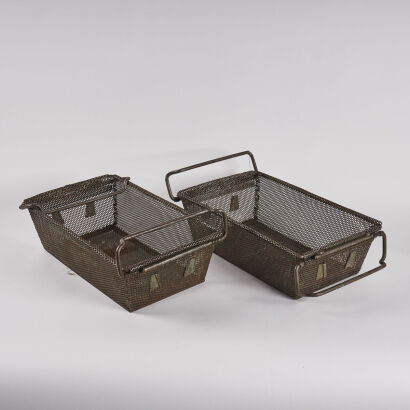 A Pair of Industrial French Stackable Storage Bins