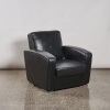 A Black Leather Single Lounge Chair