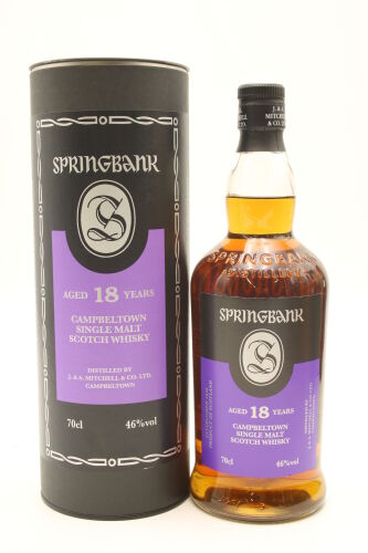 (1) Springbank 18 Year Old Single Malt Scotch Whisky, 46% ABV