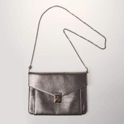 Christian Dior Silver Chain Flap Crossbody Bag