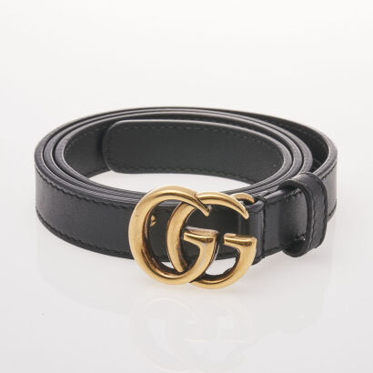 Gucci Black GG Belt