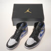 Nike Jordan 1 Mid White Black Racer Blue Shoes - 4