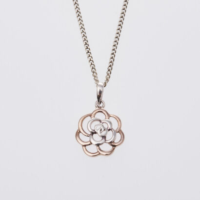 Sterling Silver Rose Necklace