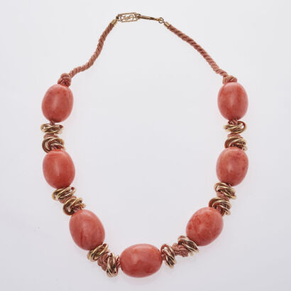 Yves Saint Laurent Faux Coral Rope Necklace