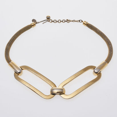 Givenchy Gold Tone Mesh Necklace