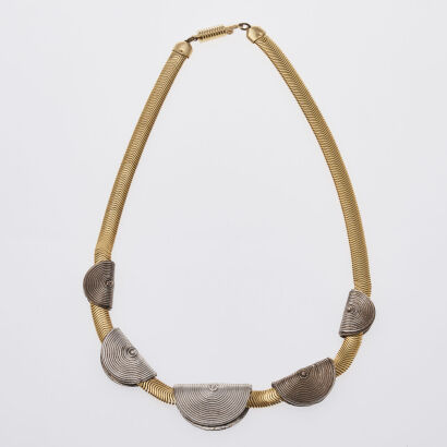 Gold Tone Herringbone Necklace