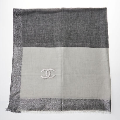 Chanel Grey CC Scarf