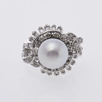 Pearl and Diamond Ring