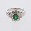 18ct White Gold Emerald and Diamond Ring