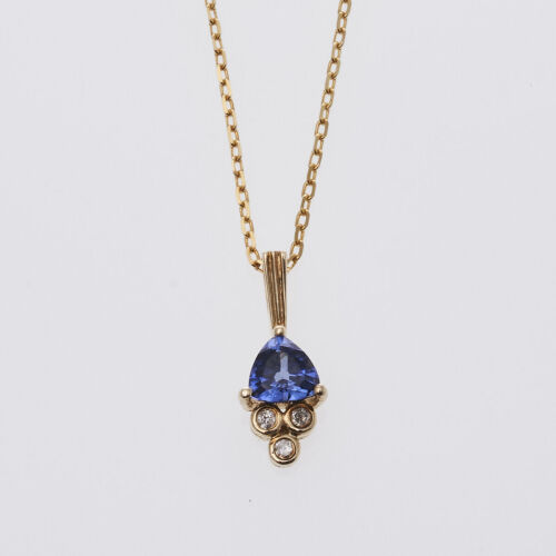 9ct Diamond and Sapphire Pendant