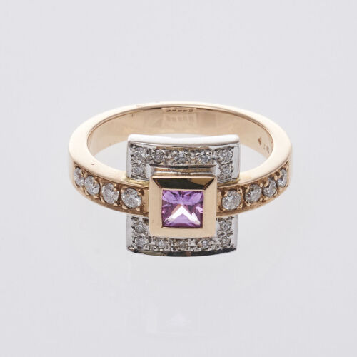 18ct Pink Sapphire and Diamond Ring