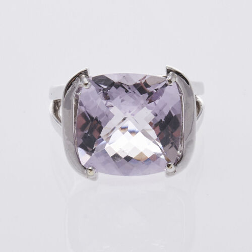 9ct White Gold Large Pale Amethyst Cocktail Ring
