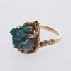 14ct Rough Green Colour Stone Ring - 2