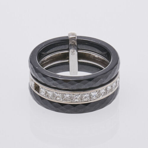 Guy Laroche Ceramic and Diamond Ring