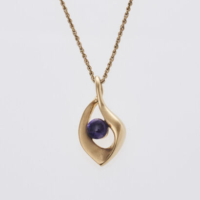 Lancel Purple Stone Pendant