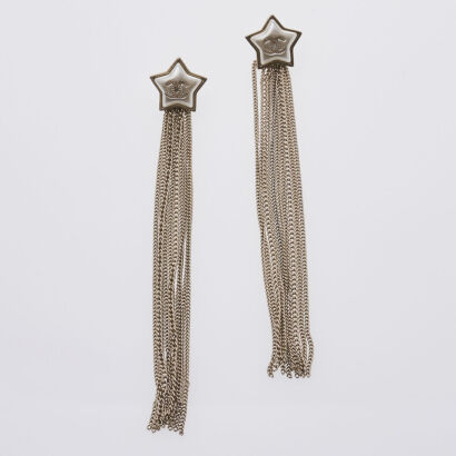 Chanel CC Star Fringe Earrings