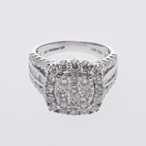 14ct White Gold Diamond Dress Ring