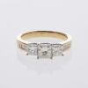 18ct Three Stone Princess Cut Diamond Ring