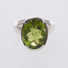 Silver Large Peridot Ring