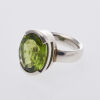 Silver Large Peridot Ring - 2