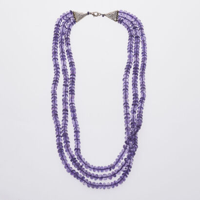Triple Strand Amethyst Necklace