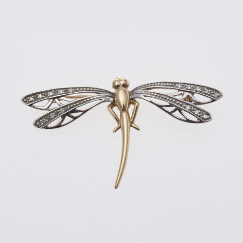9ct Gold Dragonfly Brooch